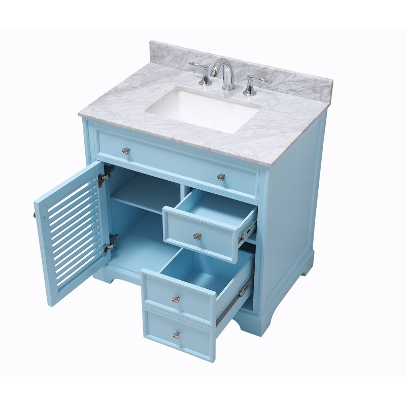 Breakwater Bay Kennesaw 36'' Single Bathroom Vanity with Genuine Marble